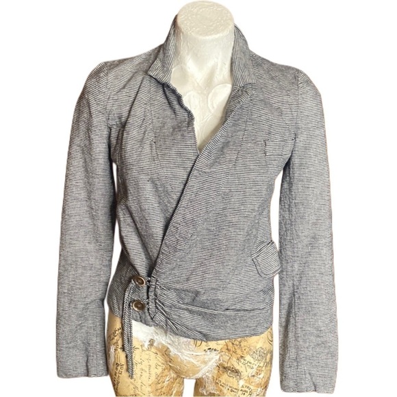 Anthropologie Daughters of the Revolution linen blend Jacket Blazer cropped Sz 2 - Picture 1 of 9